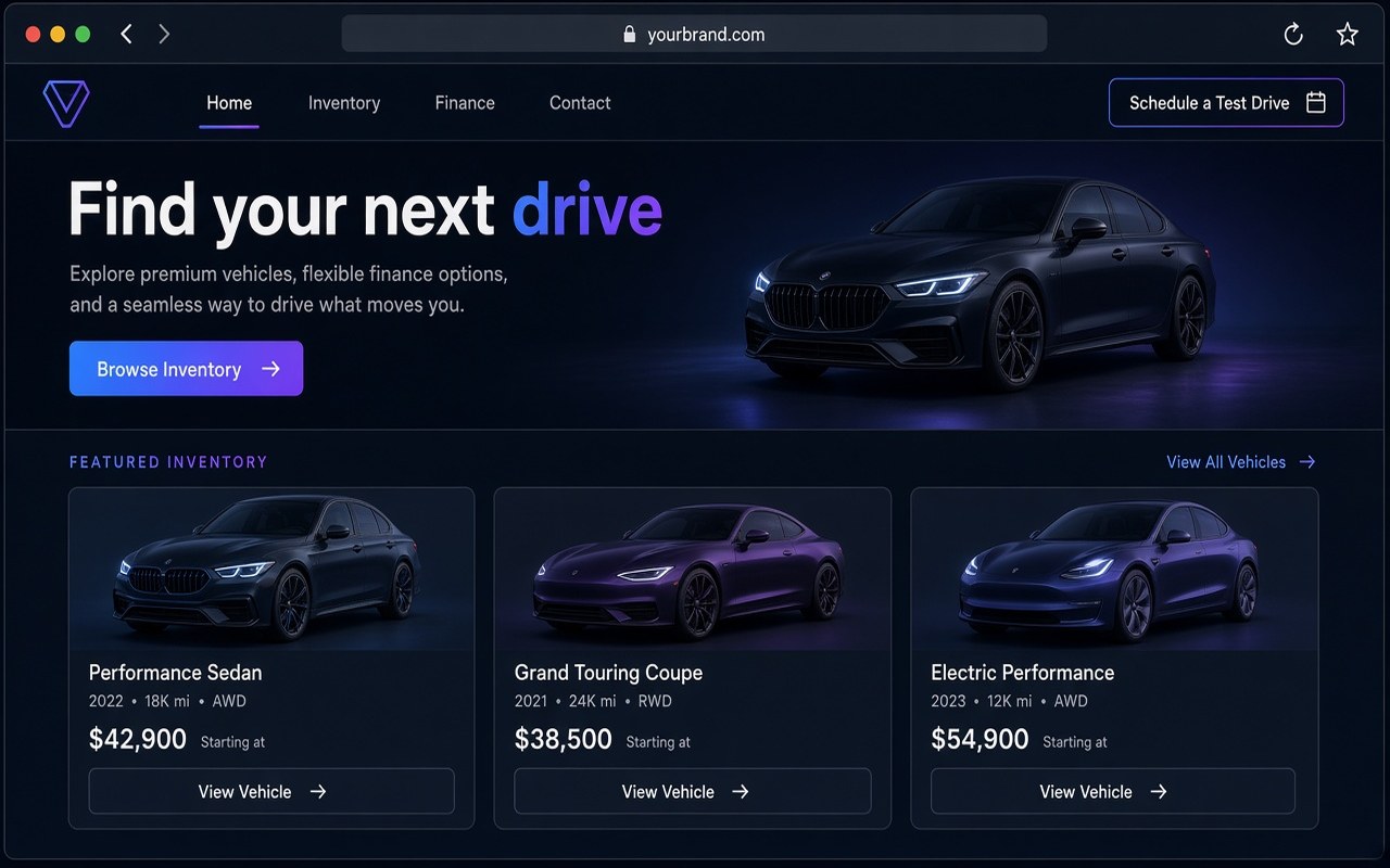 Car dealer websites screenshot